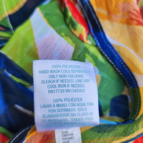 Kona Sol Dress Cover-Up Women Tropical Floral Print Tunic Lace Back Color Sz S - Picture 13 of 13